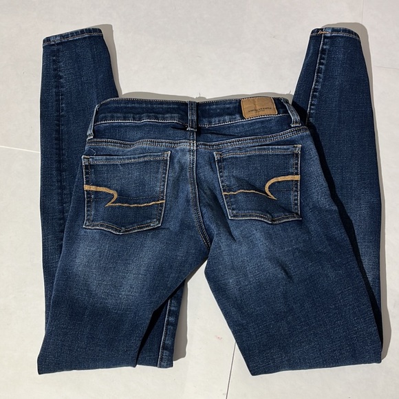 American Eagle jegging medium wash denim jeans sz 0 long tall skinny - Picture 5 of 5